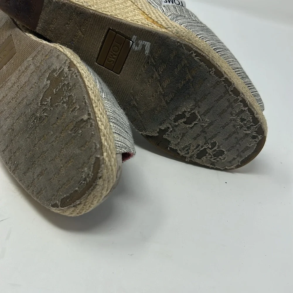 Toms Espadrille Wedged Heel Open Toe Shoes Size 7